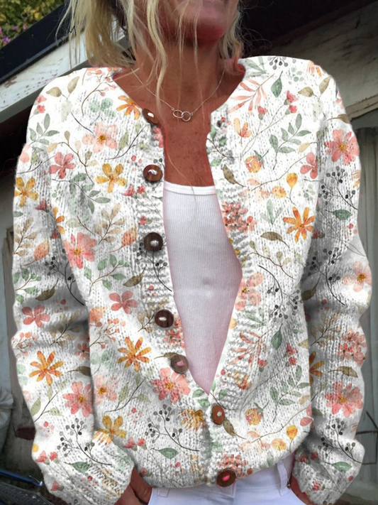 Élina Delicate Floral Cardigan