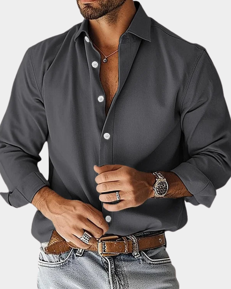 Maveloe | Men's Slim-Fit Stretch Button Shirt