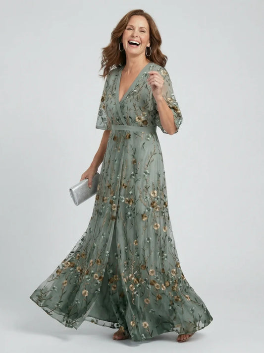 Selora Halter Bloom Flow Maxi Dress