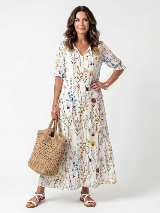 Maveloe | Boho Tassel Midi Dress Nathalie