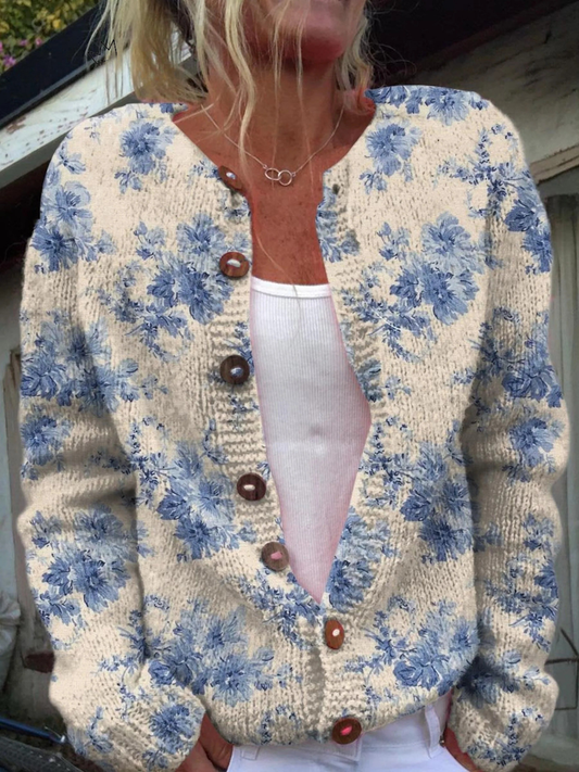 Claire Blue Floral Cardigan
