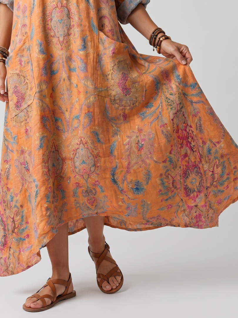 Maveloe | Printed Midi Dress with Pockets Sophie