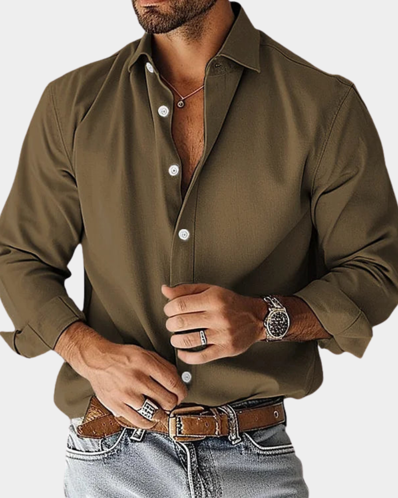Maveloe | Men's Slim-Fit Stretch Button Shirt