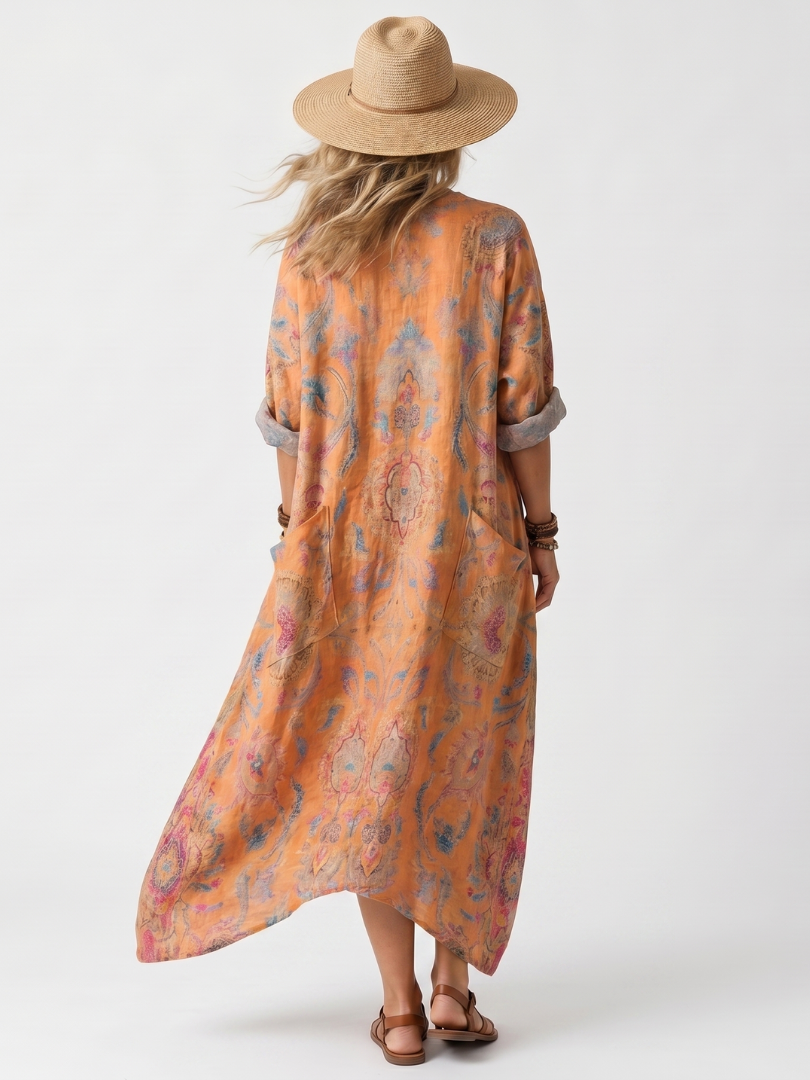 Maveloe | Printed Midi Dress with Pockets Sophie
