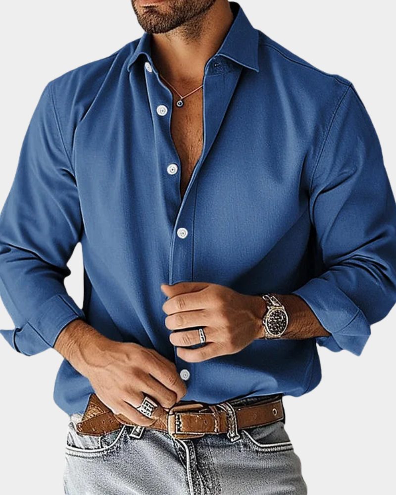 Maveloe | Men's Slim-Fit Stretch Button Shirt