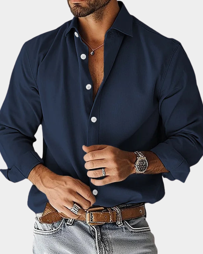 Maveloe | Men's Slim-Fit Stretch Button Shirt