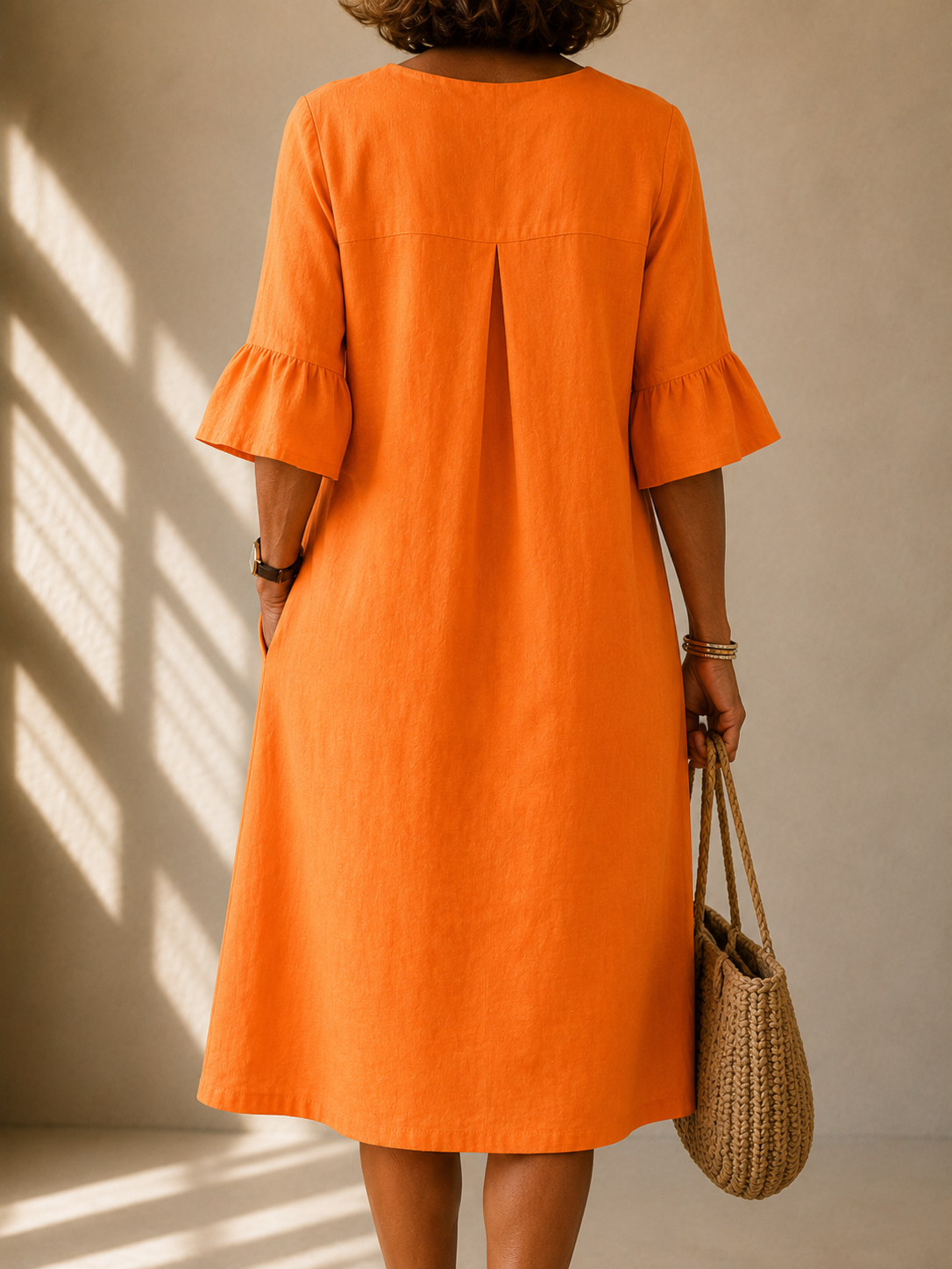 Maveloe | Button-Front V-Neck Dress Mathilde
