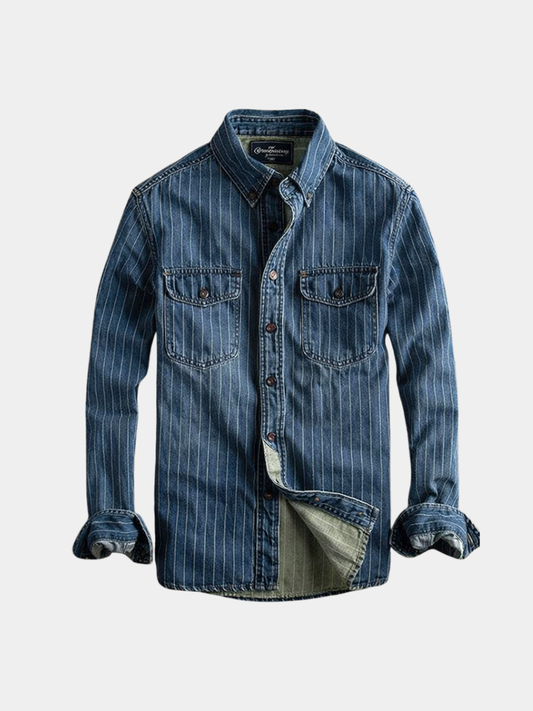 Maveloe | Men's Long-Sleeve Striped Shirt