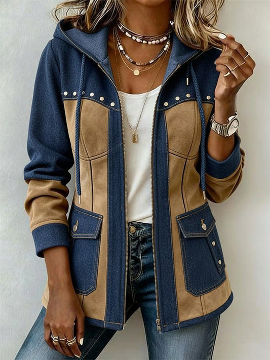 Véronique Two-Tone Hooded Jacket